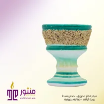 مبخر فخار محروق - لون أخضر فاتح